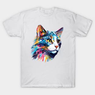 Cat Pet World Animal Lover Furry Friend Abstract T-Shirt